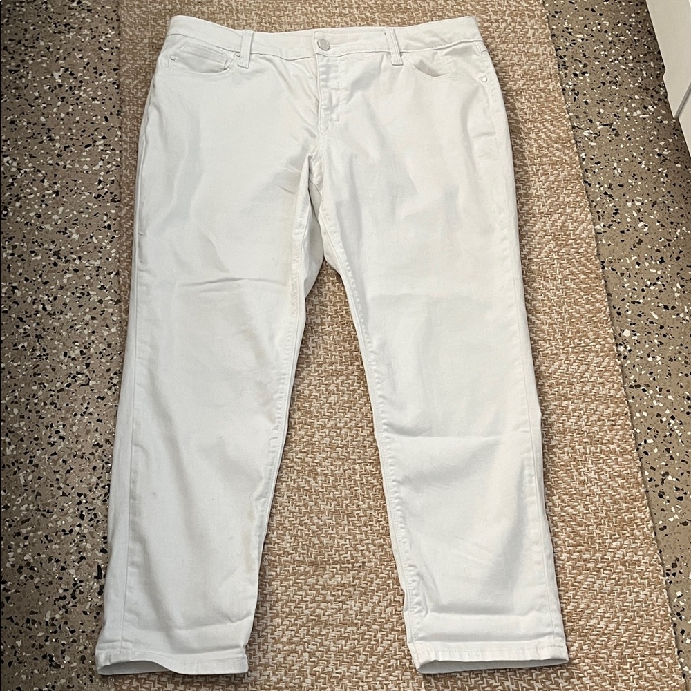 Laurie Felt daisy denim white Straight Leg crop Jeans